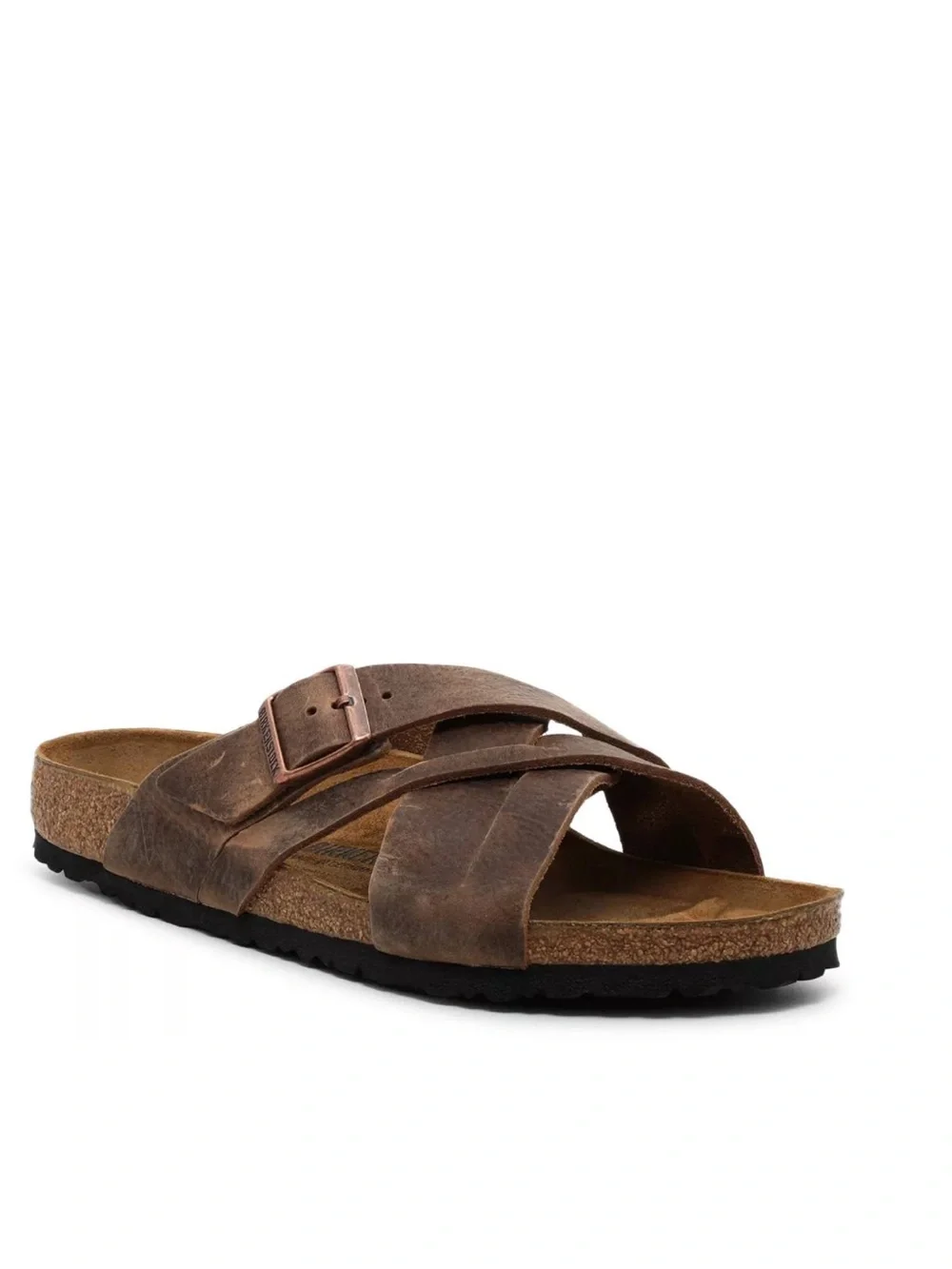 BIRKENSTOCK MEN LUGANO SLIDES - CAMBERRA OLD TOBACCO 44 US 11-11.5 gently used